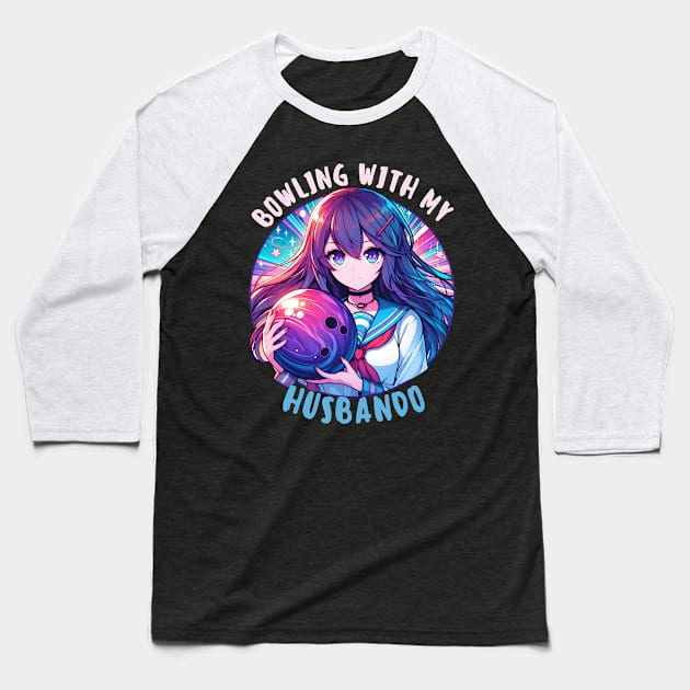 Bowling Anime girl Baseball T-Shirt by Japanese Fever